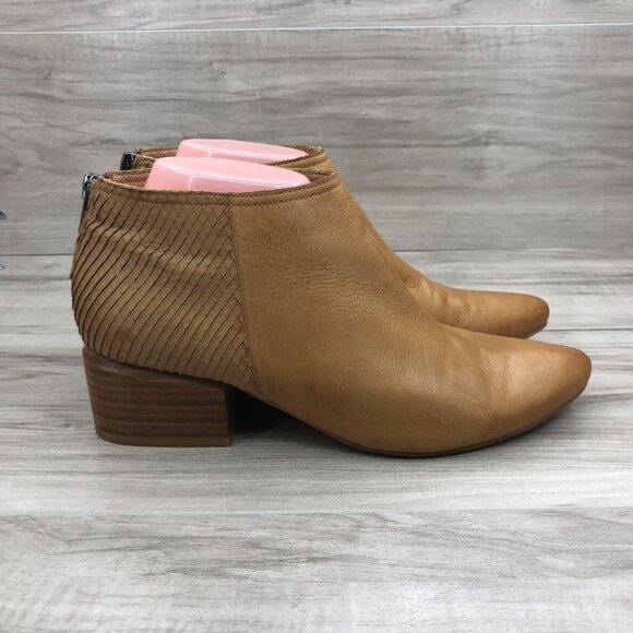 Silent D Anthropologie Ankle Boots Women's EU 39 Brown Leather Back Zip Booties - Picture 1 of 12
